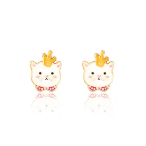 Girl Nation Kitty Princess Cutie Enamel Stud Earrings