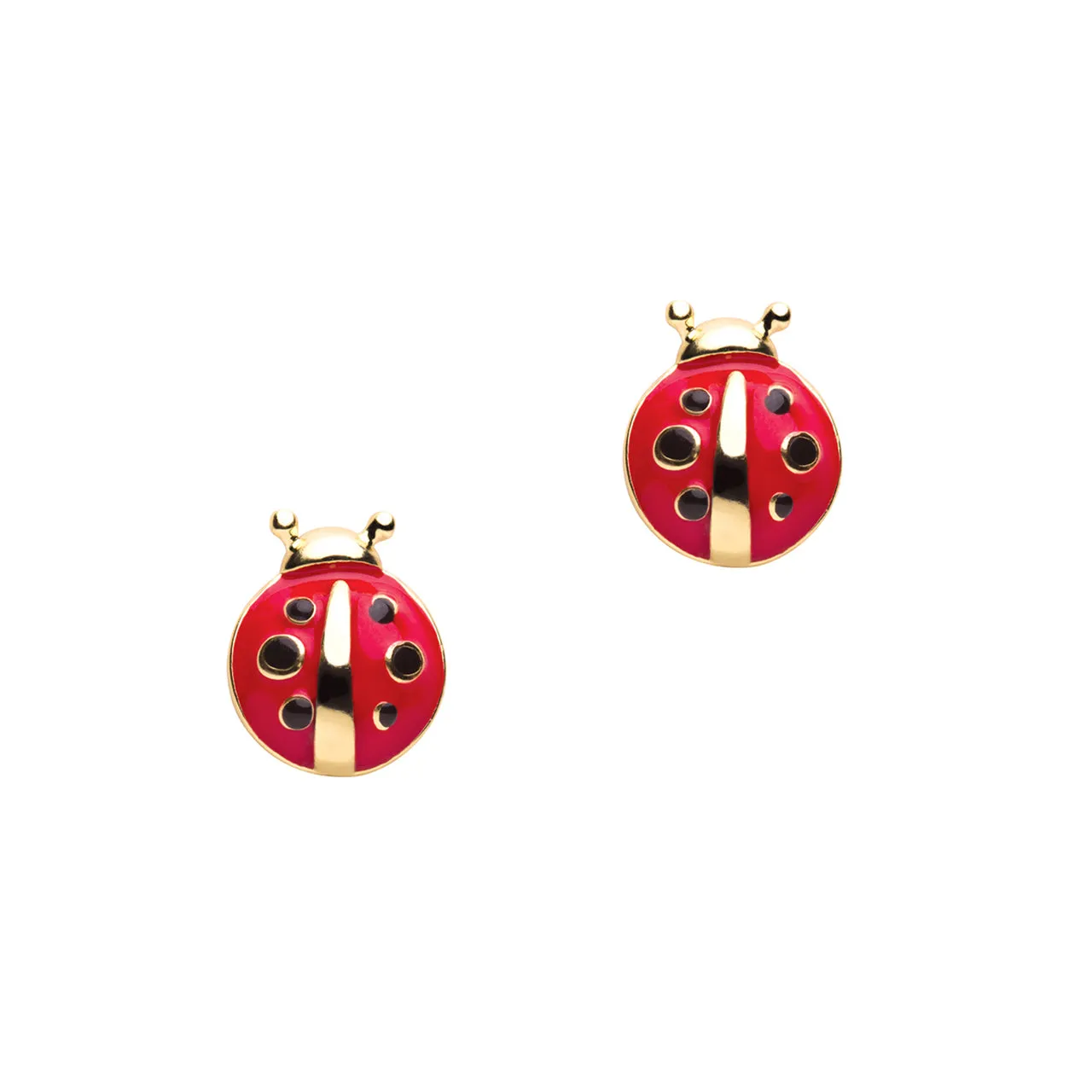 Girl Nation Little Ladybug Cutie Enamel Stud Earrings