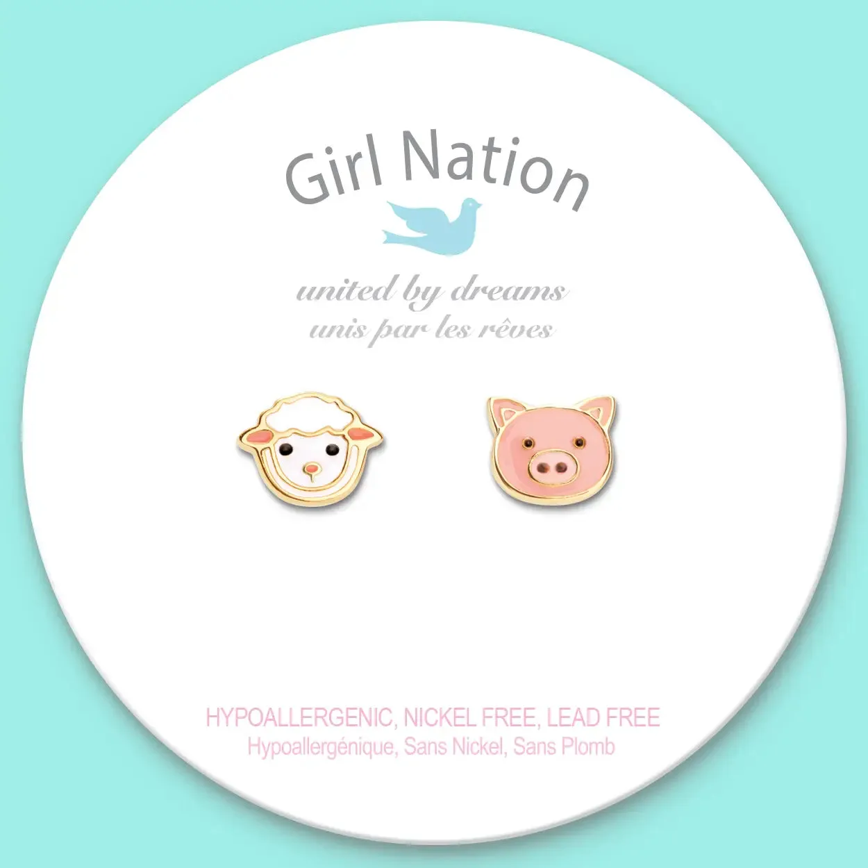 Girl Nation The Perfect Pair Farm Friends Cutie Enamel Stud Earrings