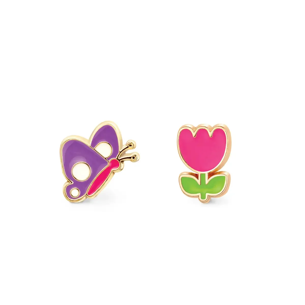 Girl Nation The Perfect Pair Flutter & Fly Enamel Stud Earrings