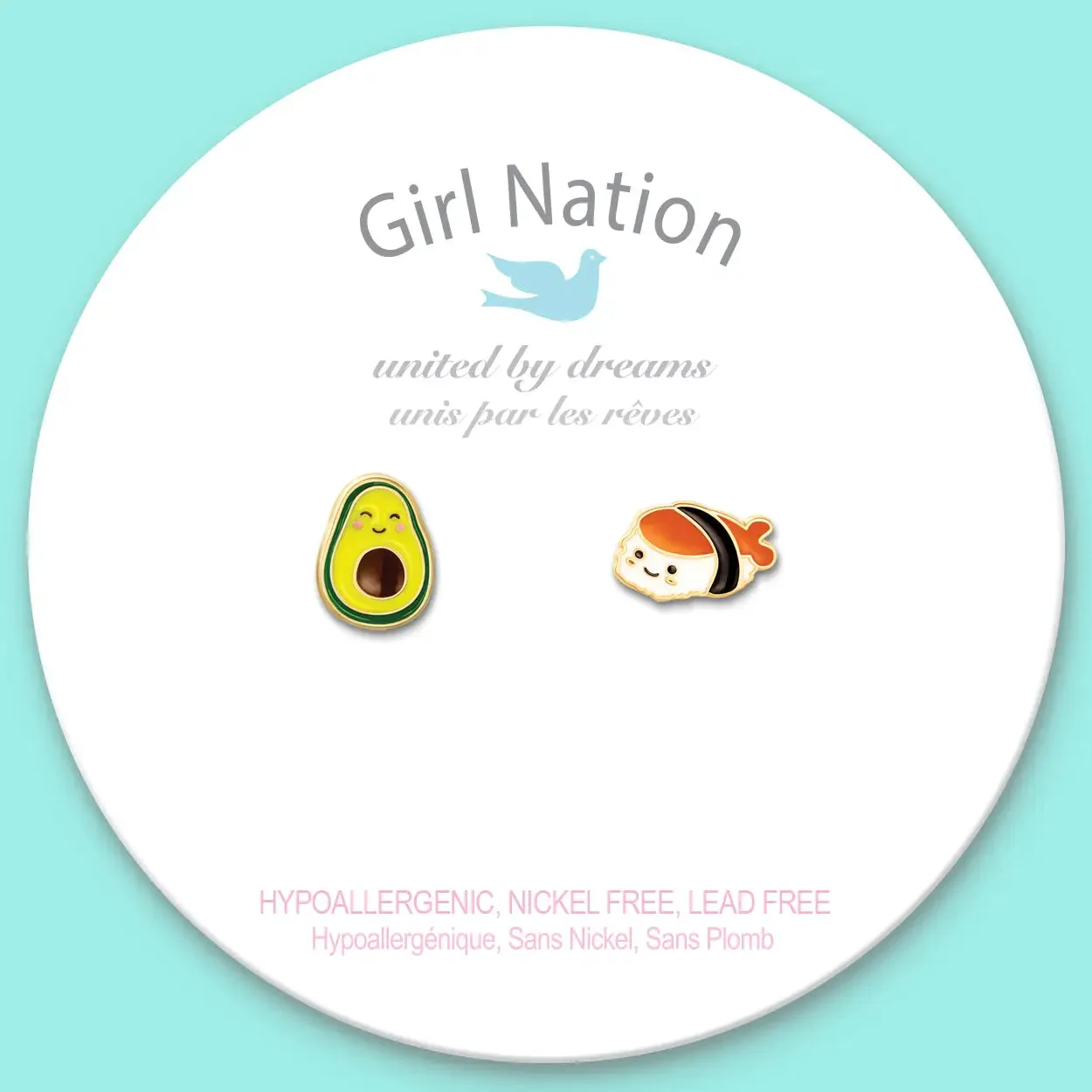 Girl Nation The Perfect Pair Guac & Roll Enamel Stud Earrings