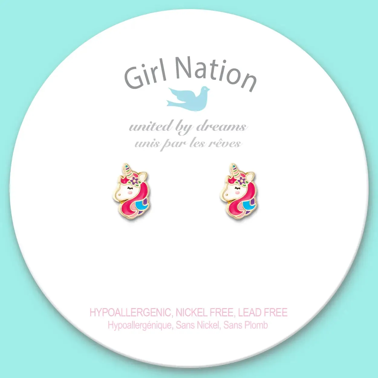 Girl Nation Unicorn Dreams Cutie Enamel Stud Earrings