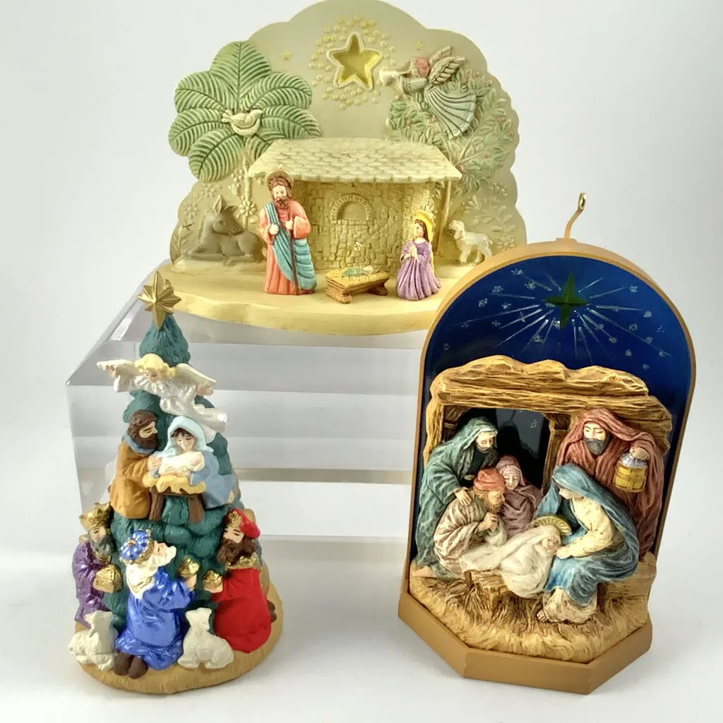 Hallmark Keepsake Ornaments Lot Of 3 Nativity Themed /cb