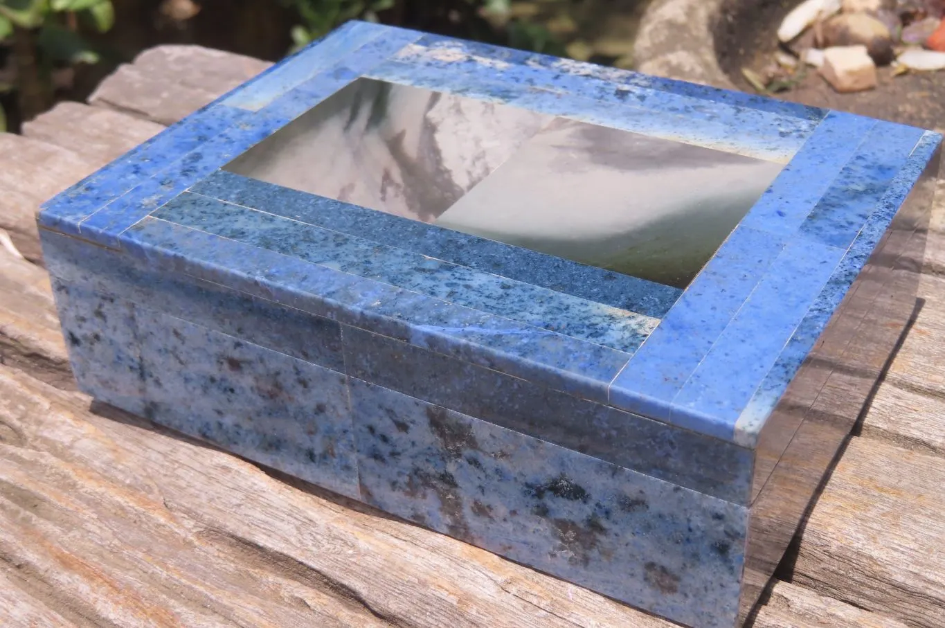 Hand Made Dumortierite Jewellery Box x 1 From Mozambique