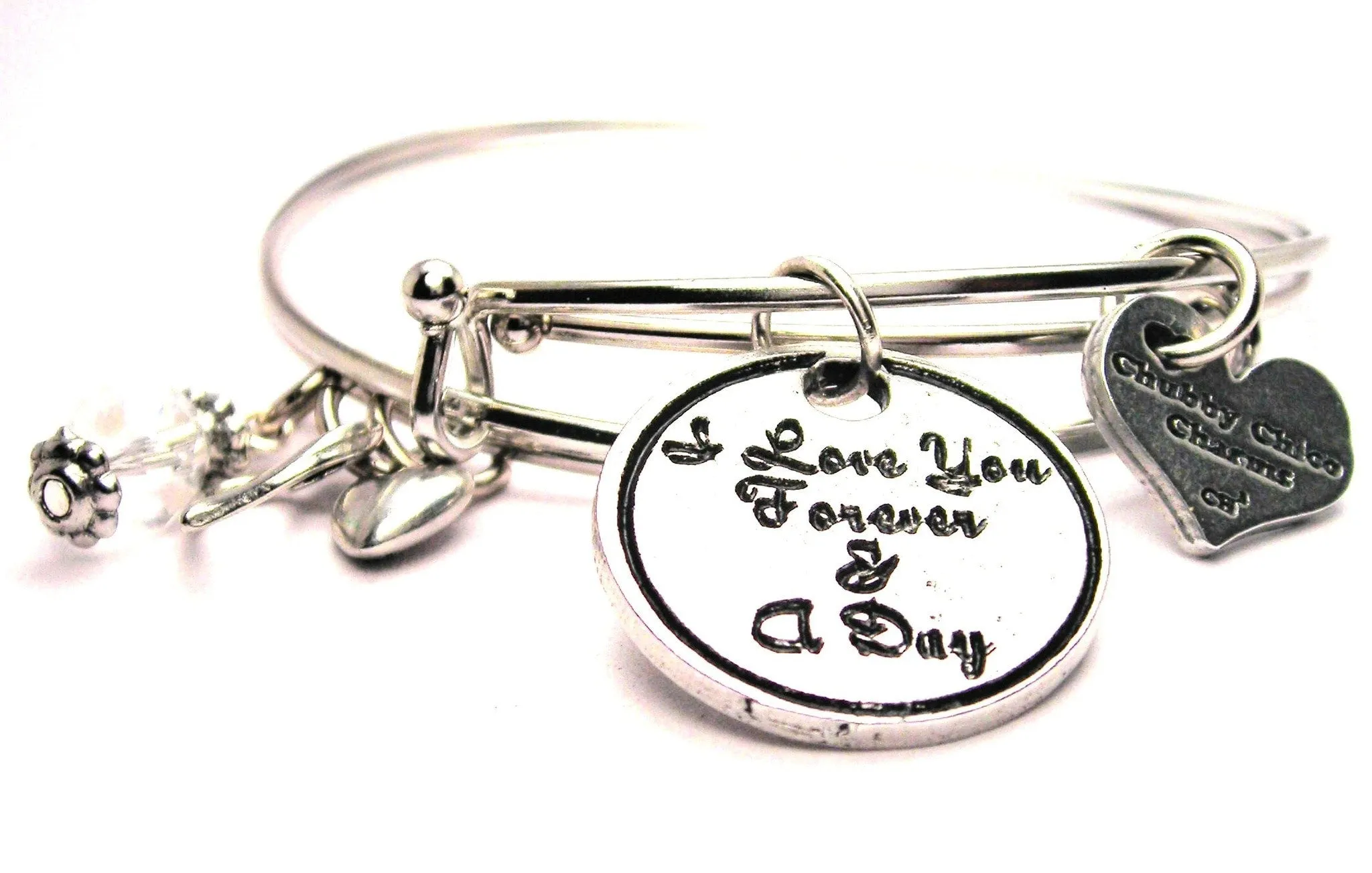 I Love You Forever And A Day Expandable Bangle Bracelet Set