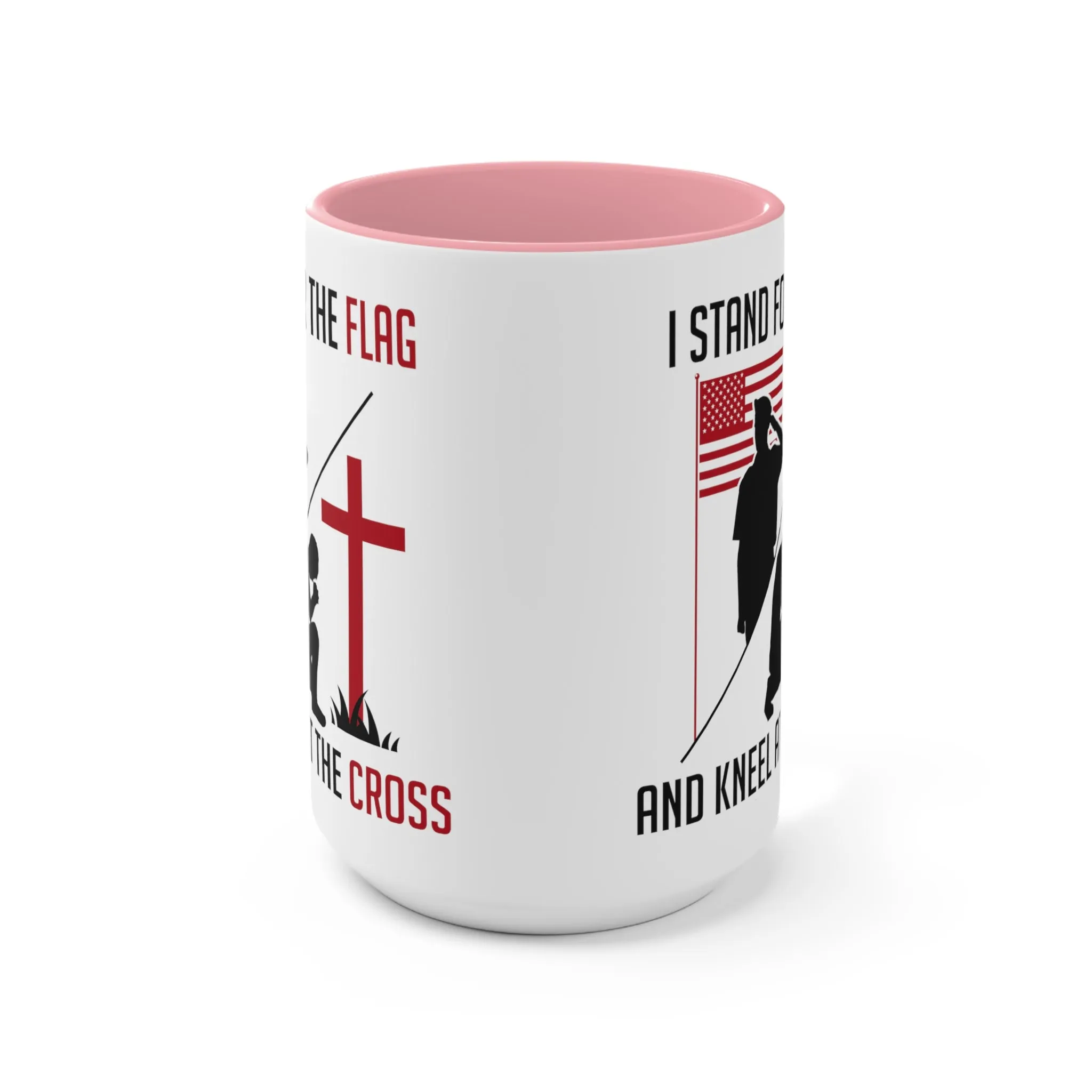 I Stand For The Flag And Kneel At The Cross Mug (2 sizes, 2 colors)