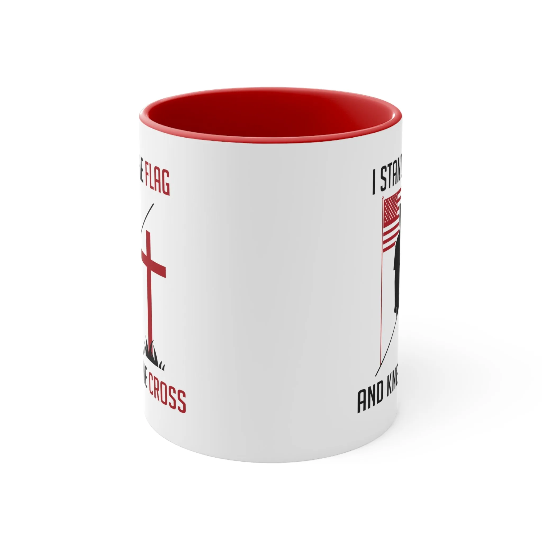 I Stand For The Flag And Kneel At The Cross Mug (2 sizes, 2 colors)