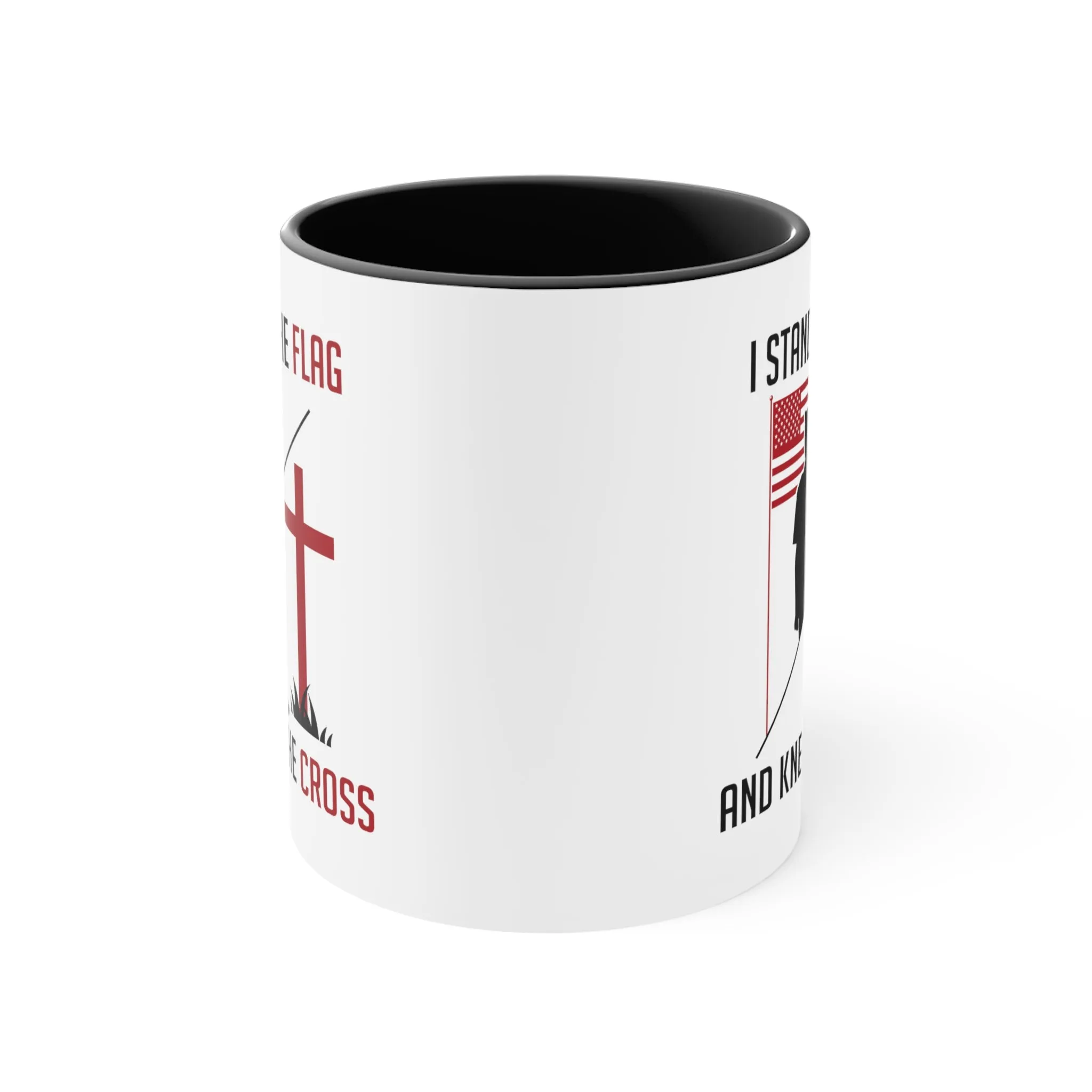 I Stand For The Flag And Kneel At The Cross Mug (2 sizes, 2 colors)