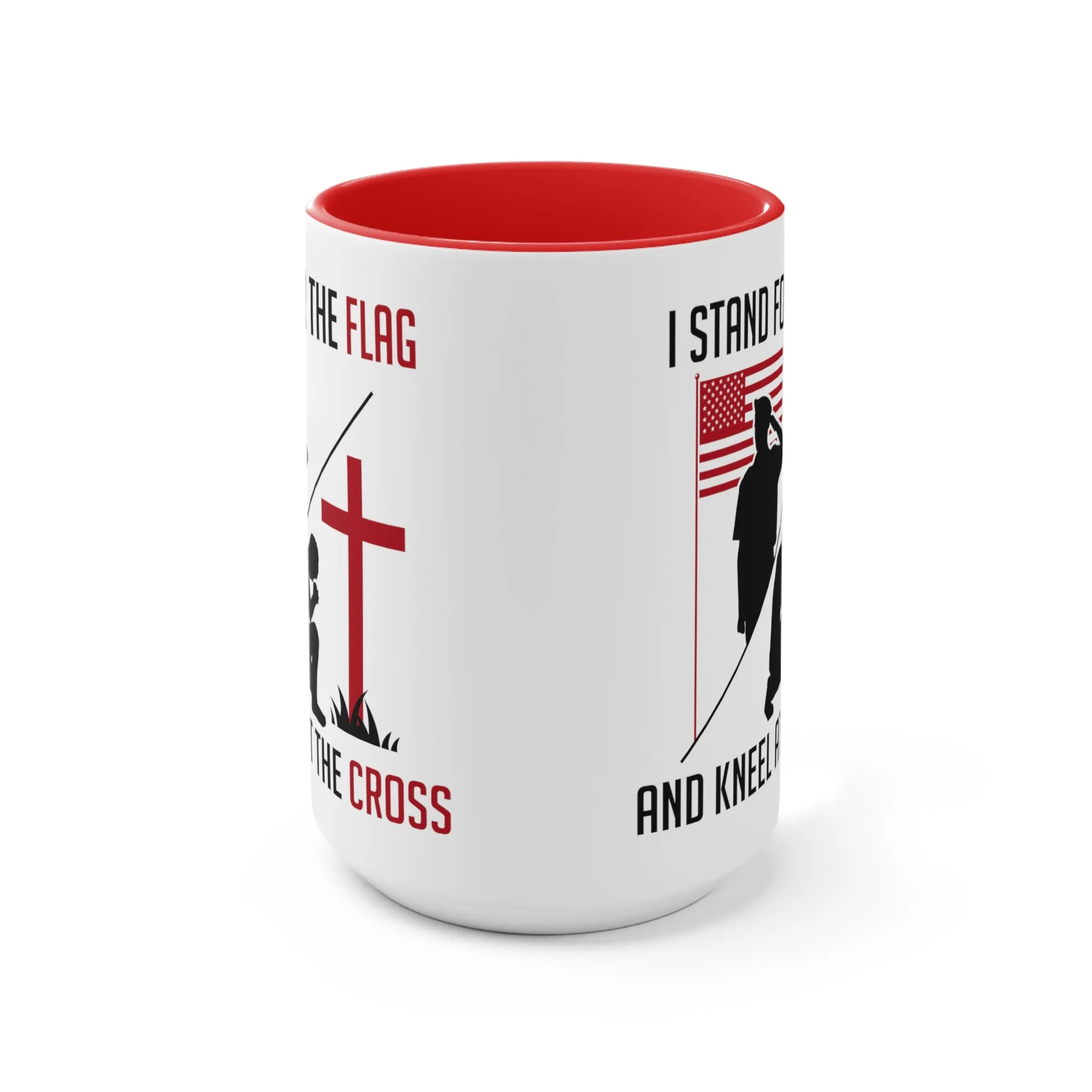 I Stand For The Flag And Kneel At The Cross Mug (2 sizes, 2 colors)