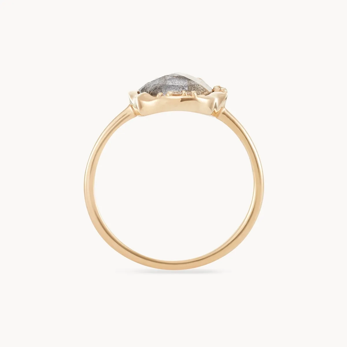 labradorite mood ring - 14k yellow gold