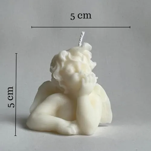 Lagom Combo of Eco-Friendly Scented Designer Angel/Cupid Shape & Baby Elephant Candle for Home and Room Decor,Wedding,Anniversary,Valentine Gift;(Organic) Wax Handmade ;Figure/Shape/Moulded Décor