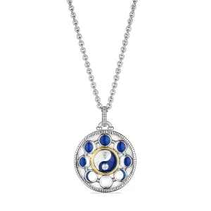 Little Luxuries Long Moon Phase Medallion Necklace with Diamonds and 18K Gold