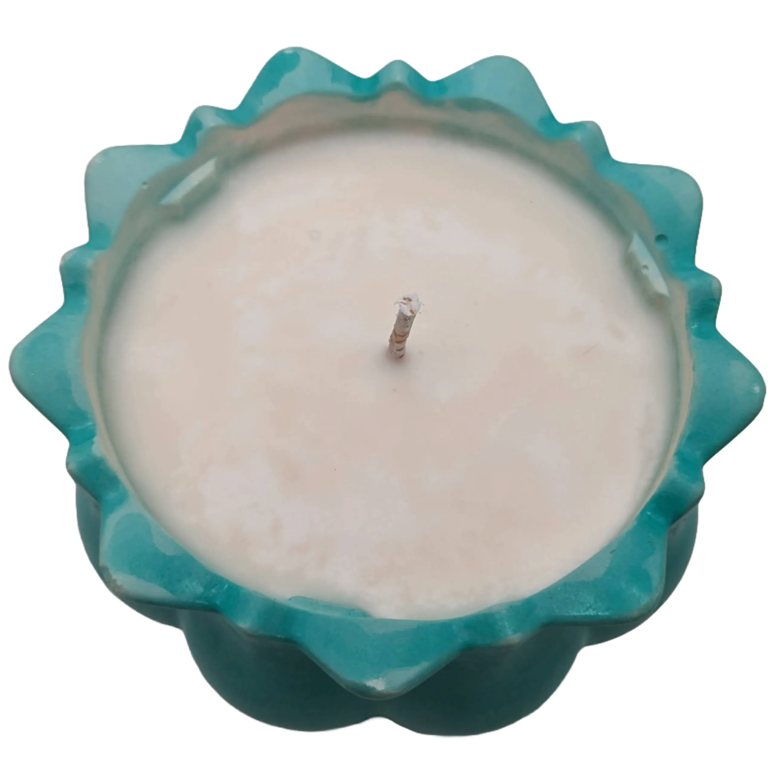 Lotus Handcrafted Scented Candle - Wash Finish (Rustic) - ZenGen Custom Tranquility Fragrance