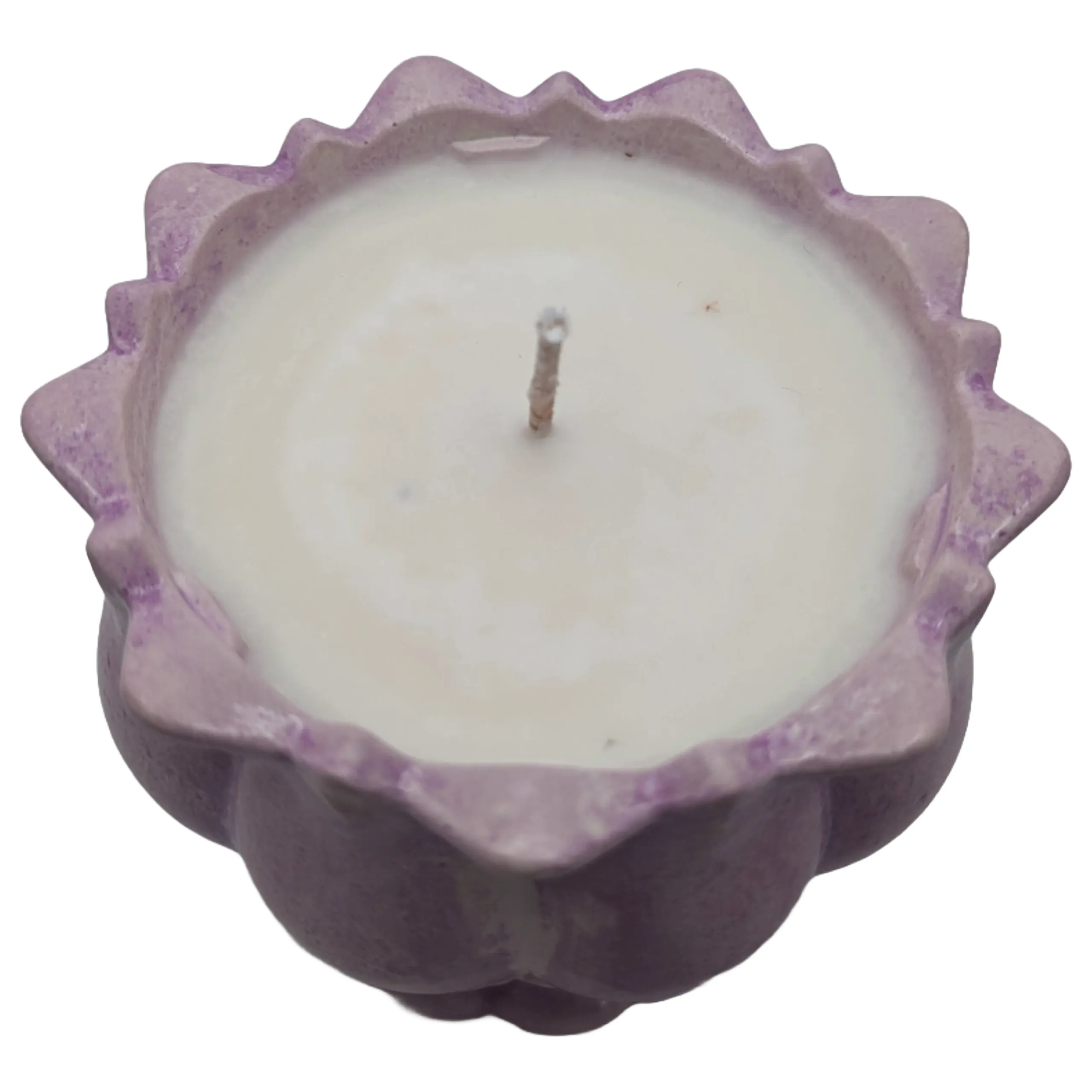 Lotus Handcrafted Scented Candle - Wash Finish (Rustic) - ZenGen Custom Tranquility Fragrance