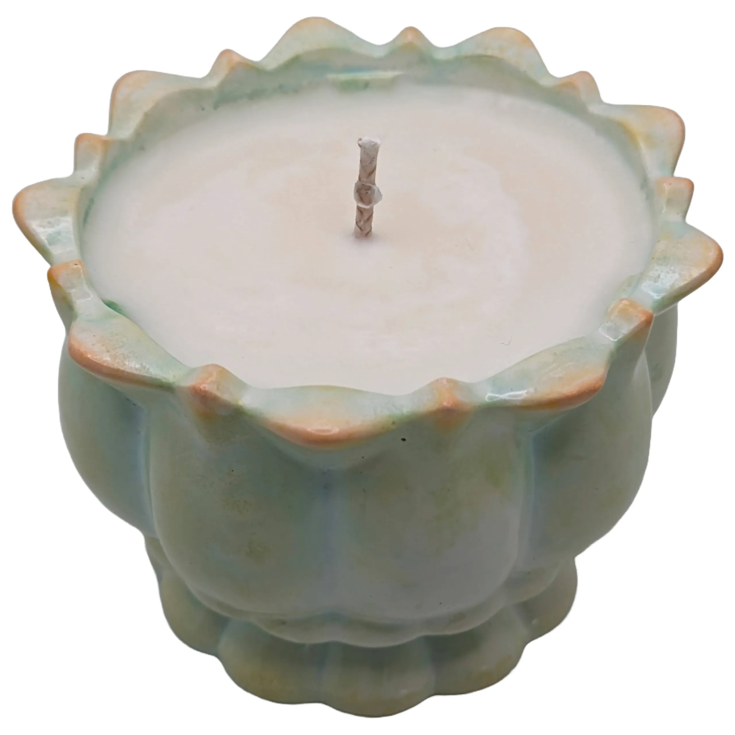 Lotus Handcrafted Scented Candle - Wash Finish (Rustic) - ZenGen Custom Tranquility Fragrance