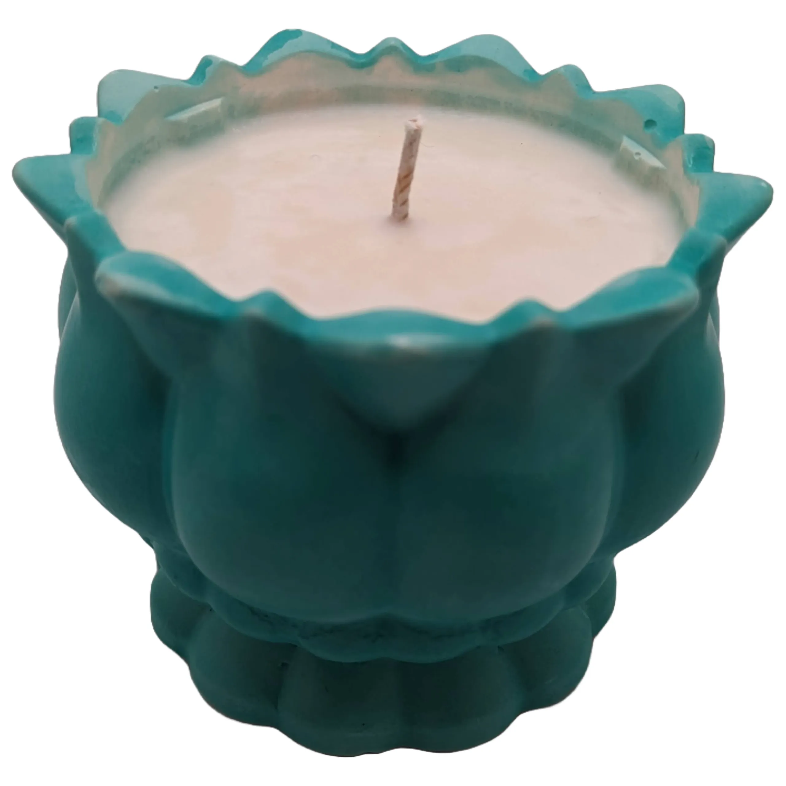 Lotus Handcrafted Scented Candle - Wash Finish (Rustic) - ZenGen Custom Tranquility Fragrance