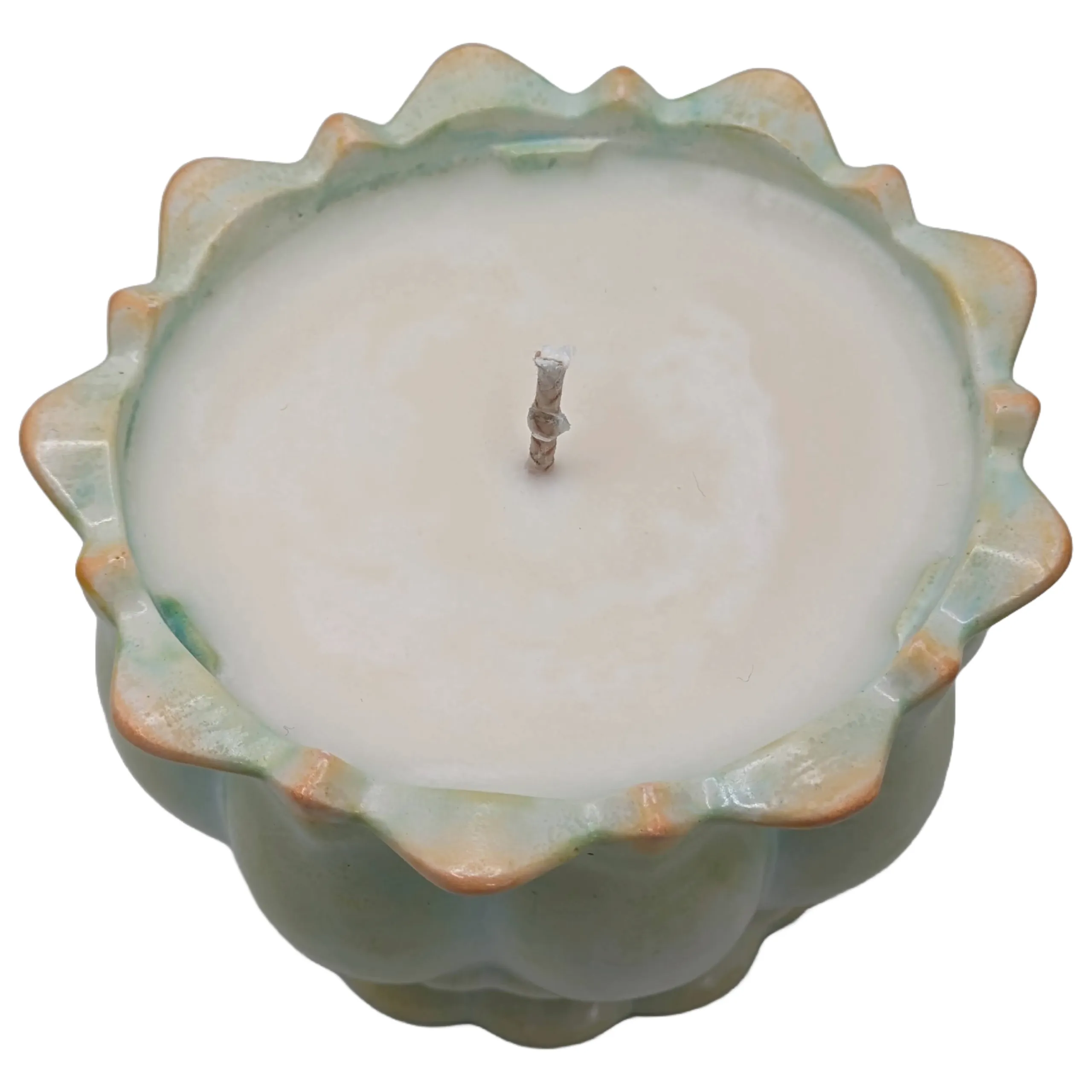 Lotus Handcrafted Scented Candle - Wash Finish (Rustic) - ZenGen Custom Tranquility Fragrance