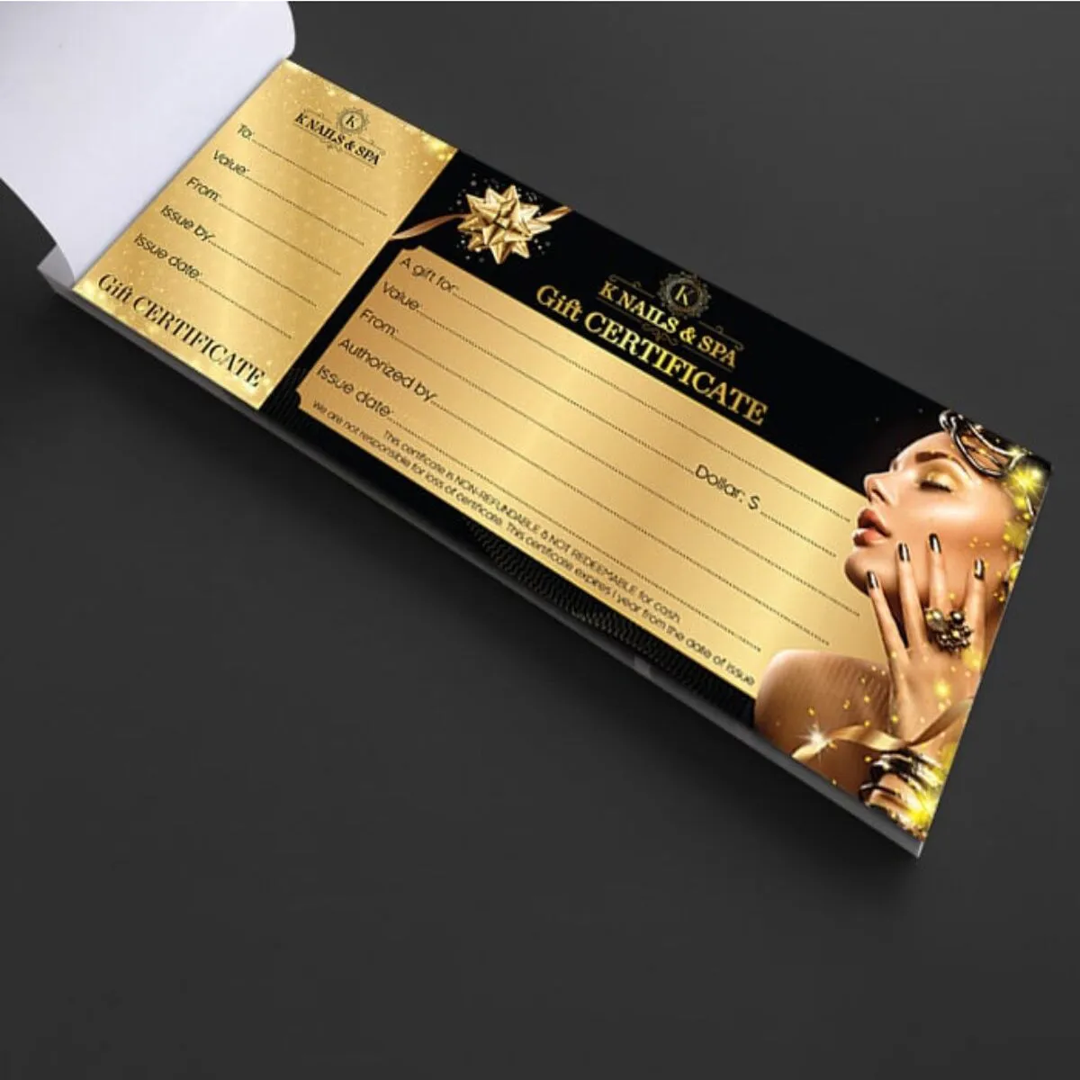 Luxury Spa & Nail Gift Voucher Booklet