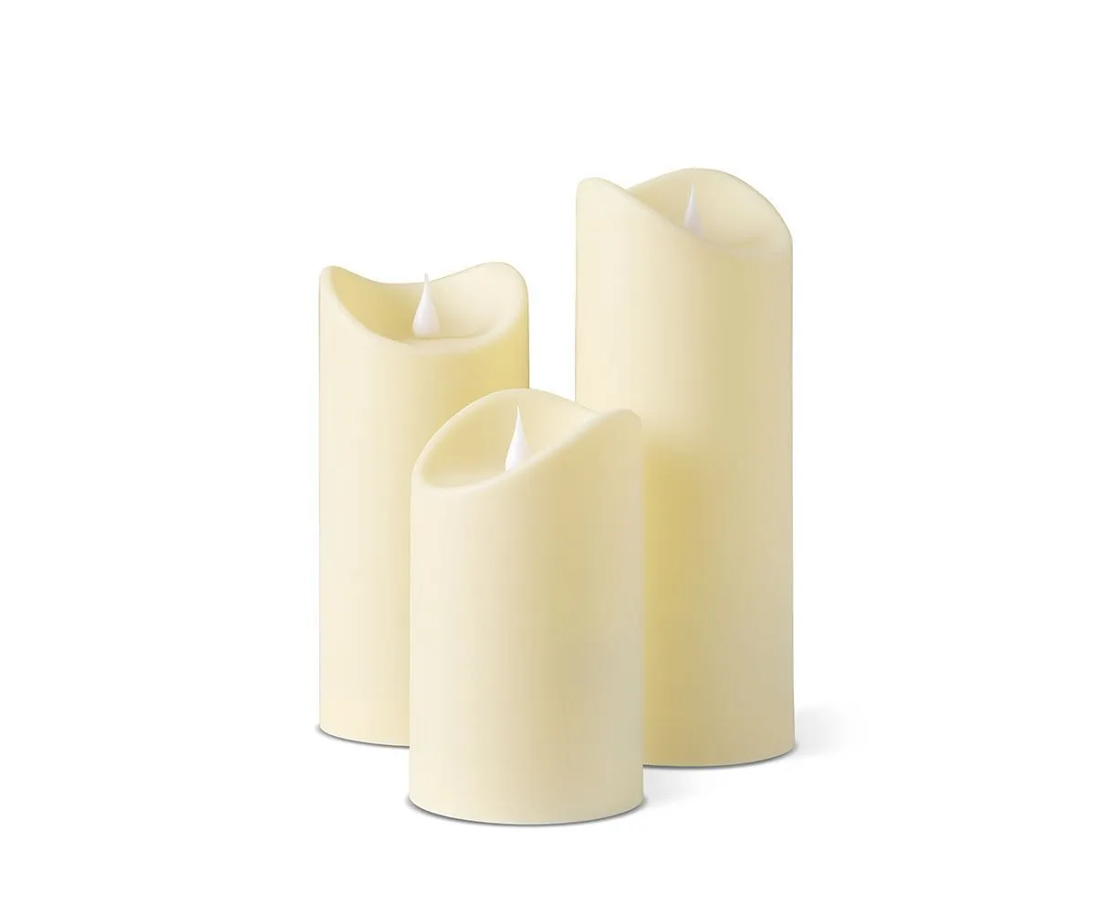 Lys Outdoor Flameless Candle, Set of 3 - Ivory