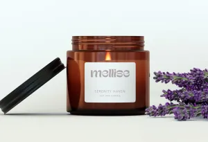 Mellise 200 gm Soy Wax Scented Candle in Glass Jar Lavendar Fragrance Burn Time 34 Hrs, Luxury Gift, Aromatherapy Fragrance Candles for Home Decor