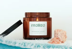 Mellise 200 gm Soy Wax Scented Candle in Glass Jar Ocean Mist and Sea Salt Fragrance Burn Time 34 Hrs, Luxury Gift, Aromatherapy Fragrance Candles for Home Decor