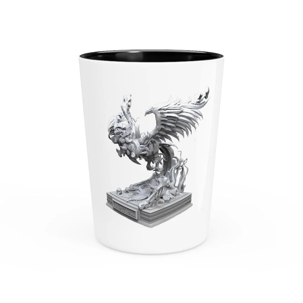 Merciless the Flaming SkyBird Shot Glass