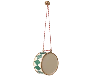 Metal ornament, Large drum - Dark green