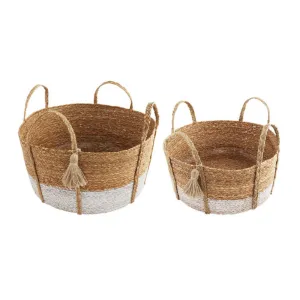 Mud Pie Seagrass Tassel Basket