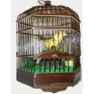 Musical Bird in Large Cage Sukkah Decoration