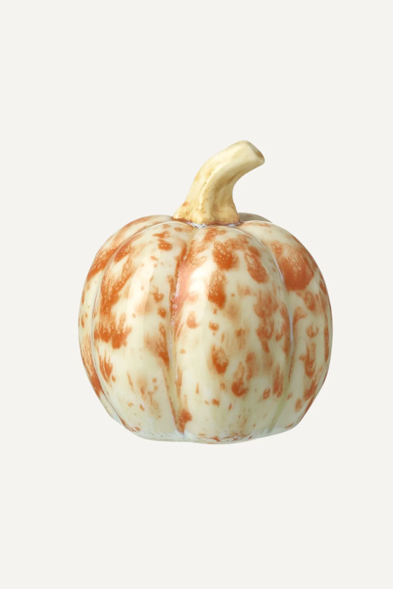 Orange Dappled Porcelain Pumpkin