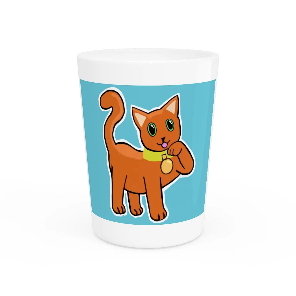 Orange Kitty Shot Glass