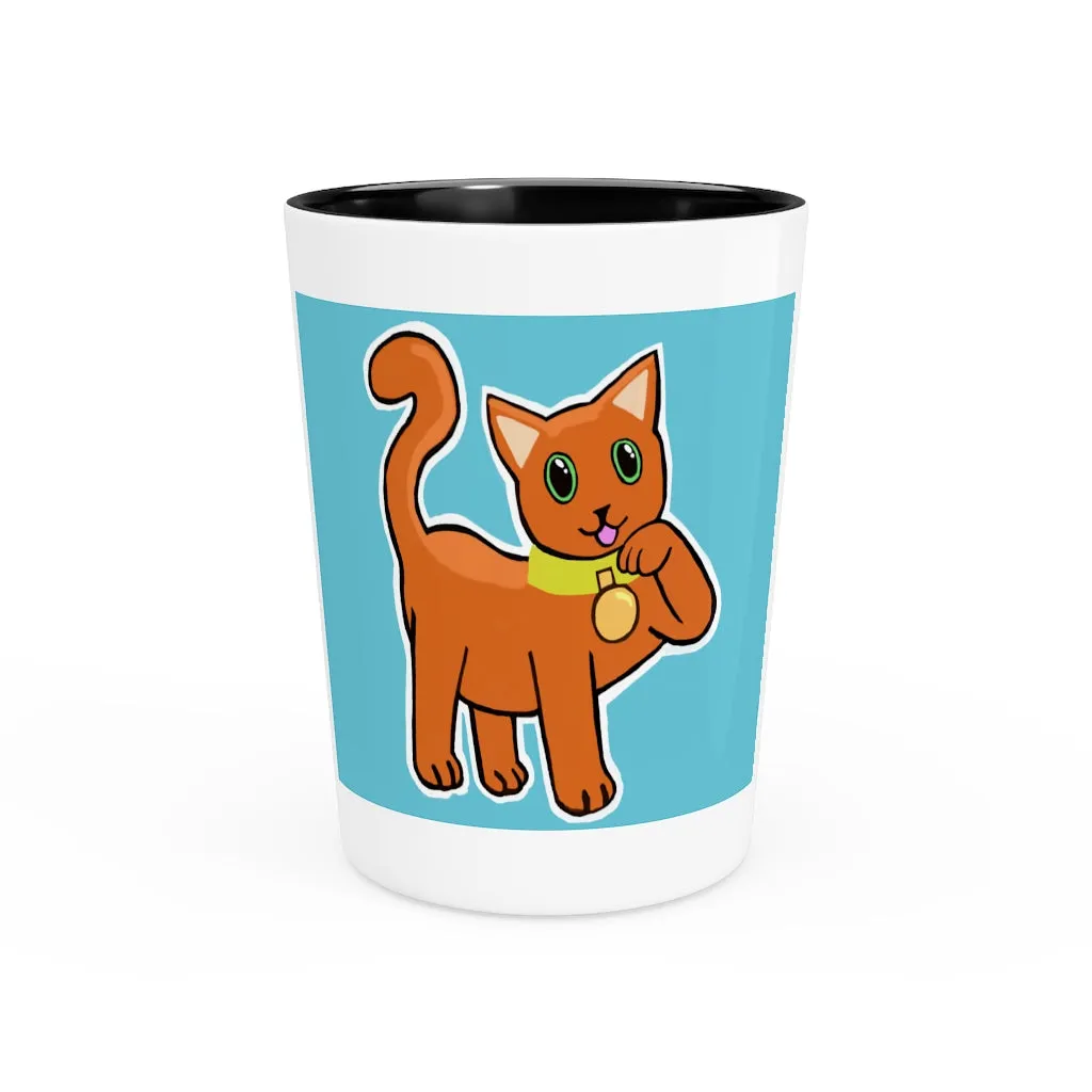 Orange Kitty Shot Glass