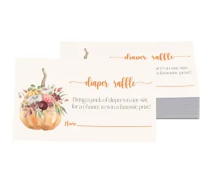 Our Little Pumpkin Diaper Raffle Tickets, Baby Shower Games, Invitation Inserts, Pack of 25