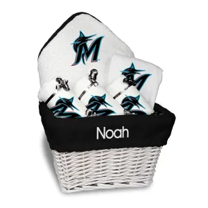 Personalized Miami Marlins Medium Basket - 6 Items