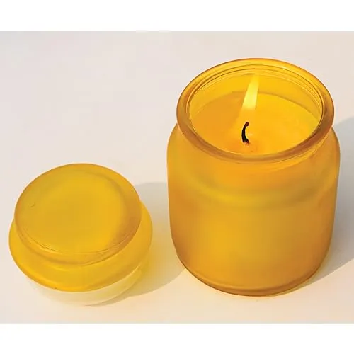 Pure Source India Frosted Glass Jar Candle/Yanky Jar Fragrance Candle for Decoration and Gifting Item (Set of 2 pcs) (Sandalwood)