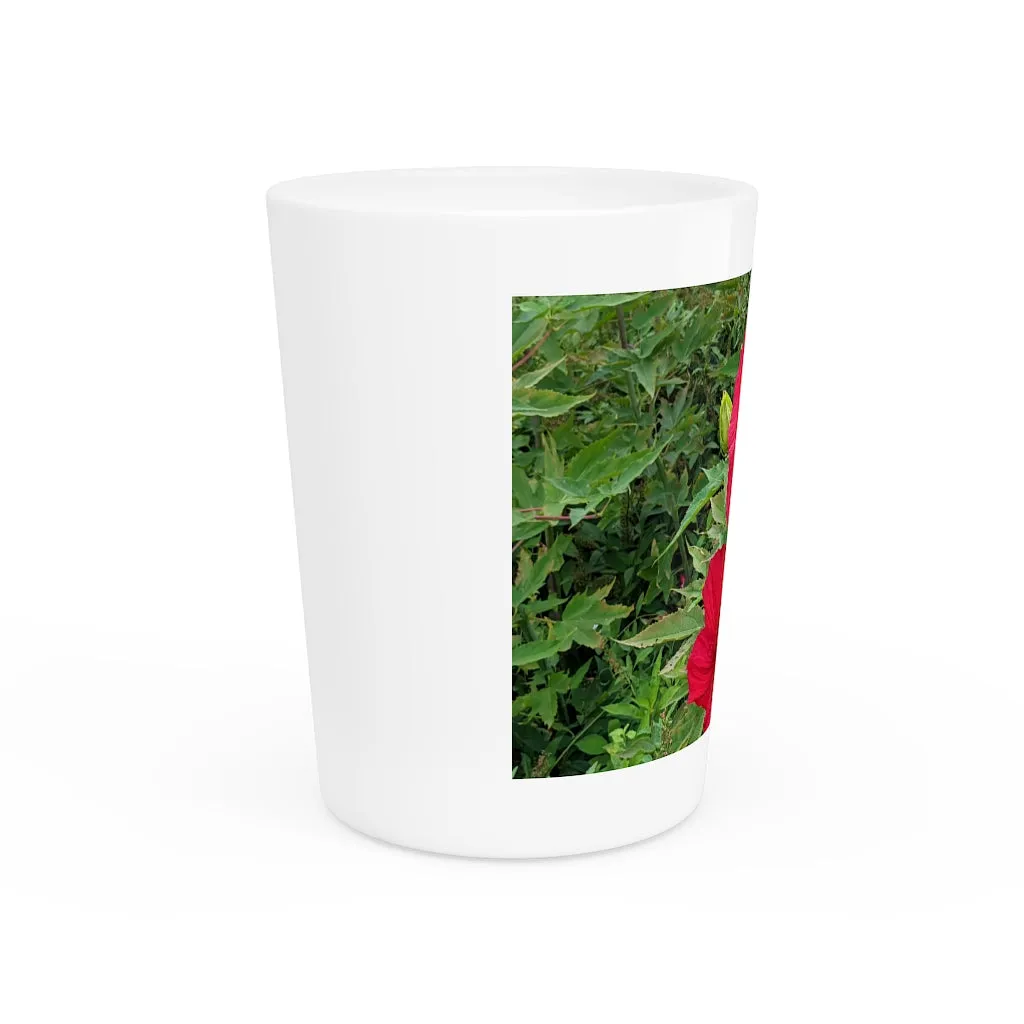 Red Flowers Shot Glass