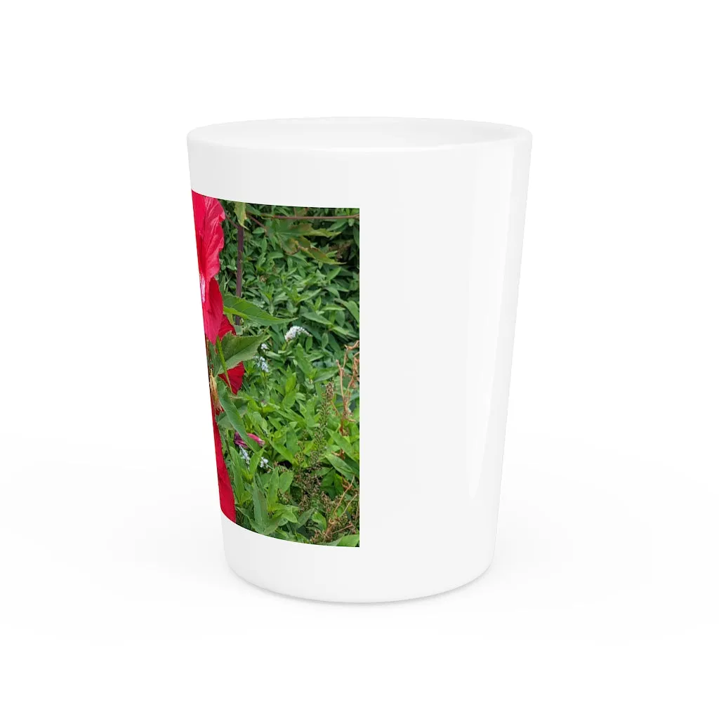 Red Flowers Shot Glass