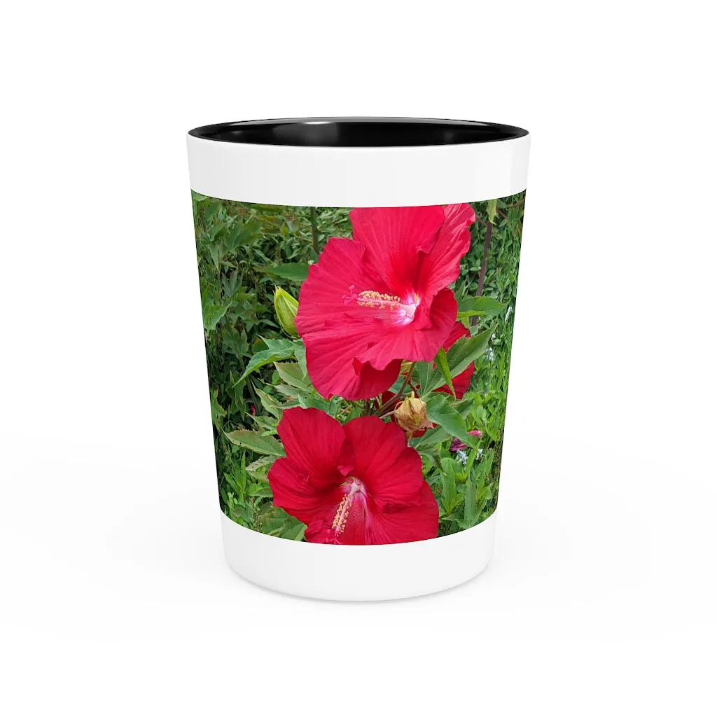 Red Flowers Shot Glass