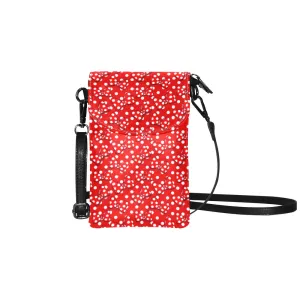 Red With White Polka Dot And Bows Small Cell Phone Purse