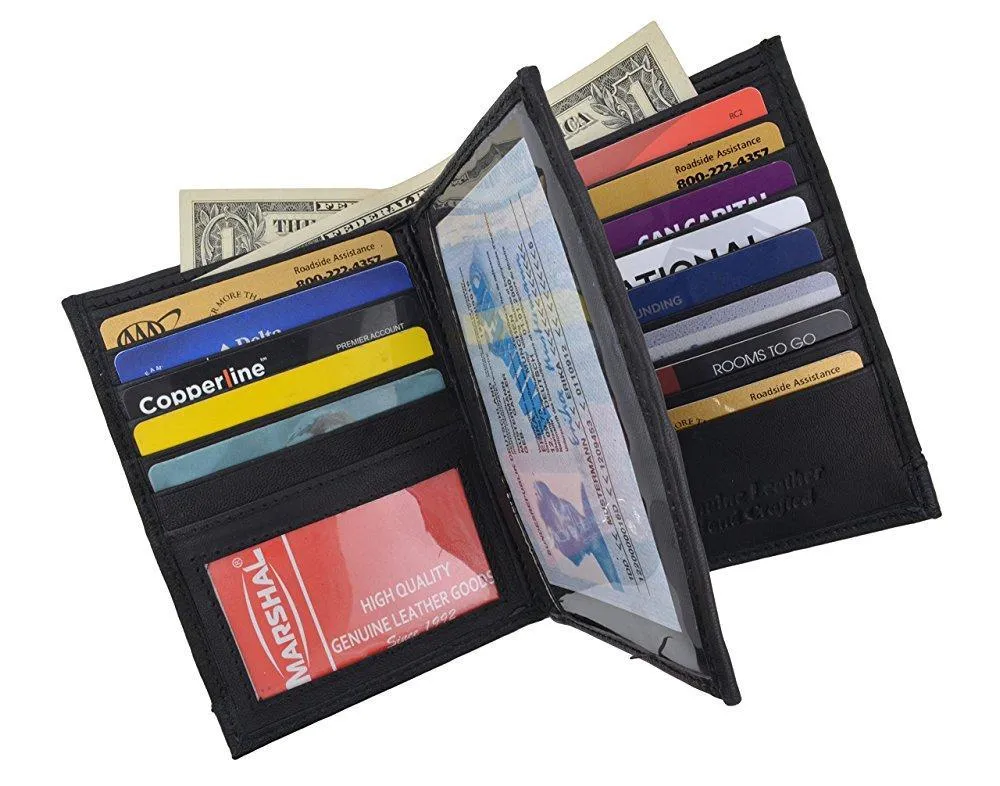 RFID Blocking Camouflage Bifold Hipster Multi Credit Card ID Holder Camo Wallet Premium Leather