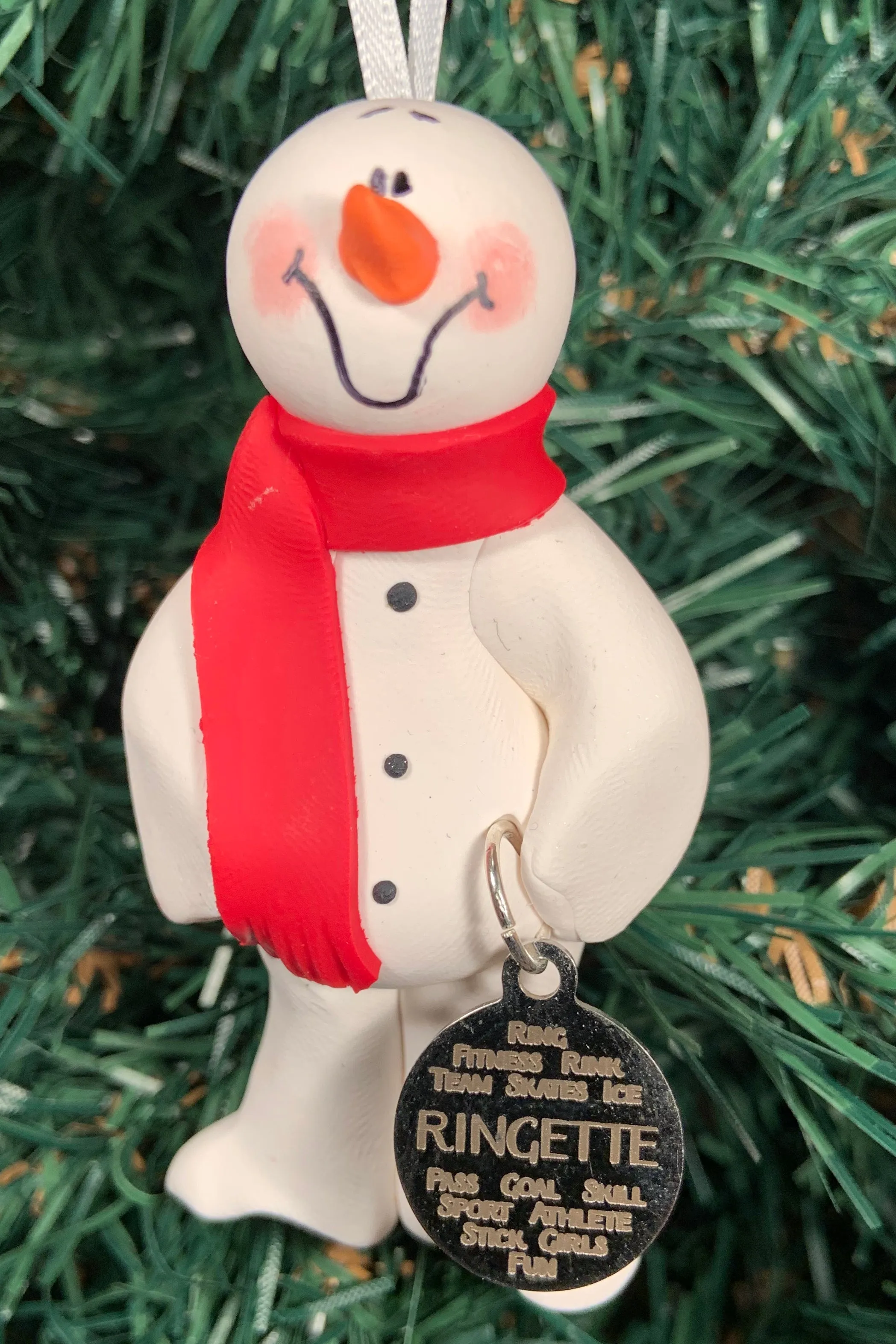 Ringette Snowman Tree Ornament