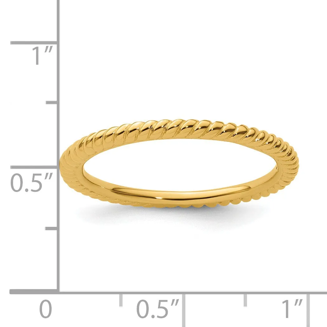 Sterling Silver Gold-Plated Twisted Ring