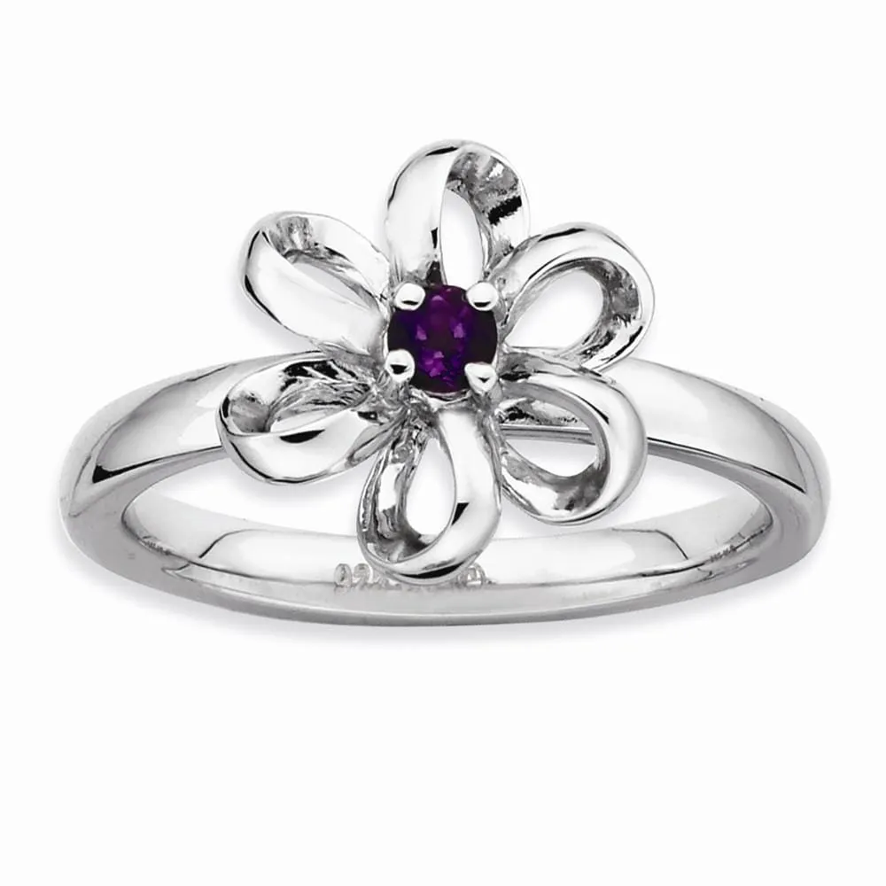 Sterling Silver Stackable Expressions Flower Ring