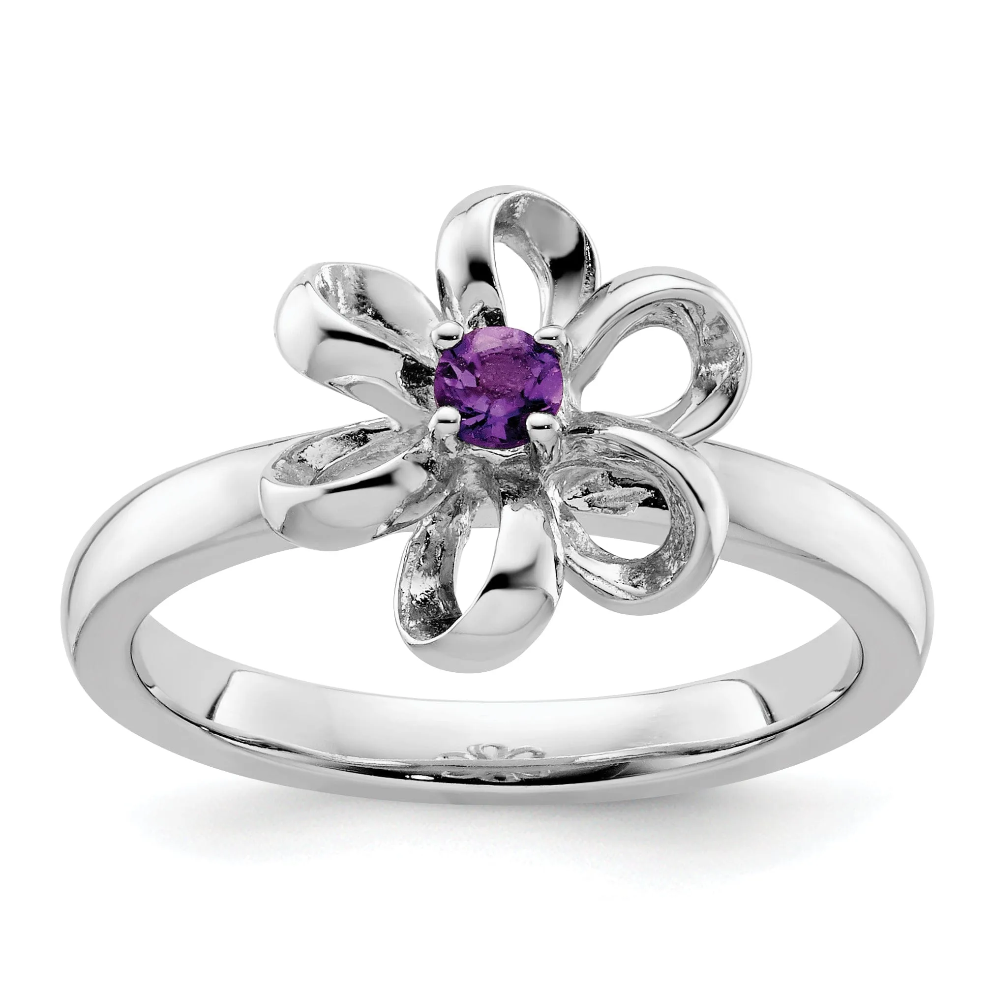 Sterling Silver Stackable Expressions Flower Ring