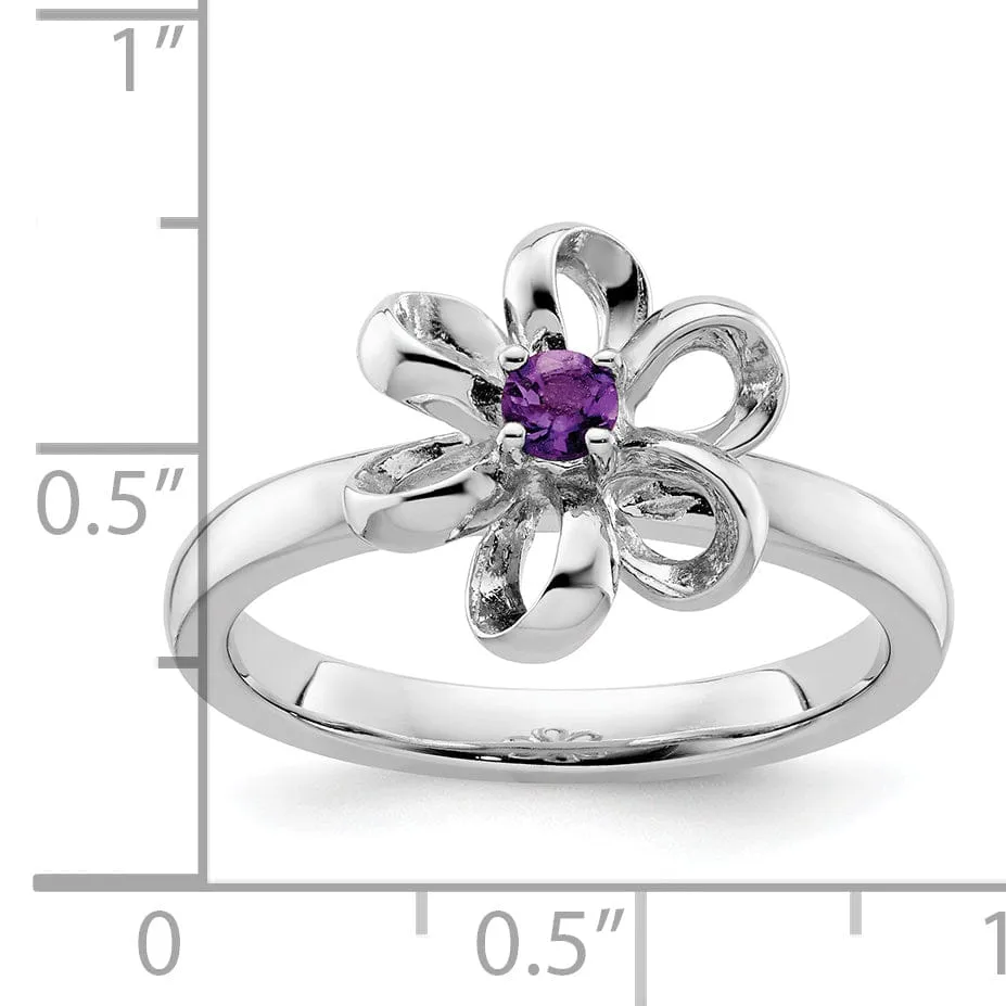 Sterling Silver Stackable Expressions Flower Ring