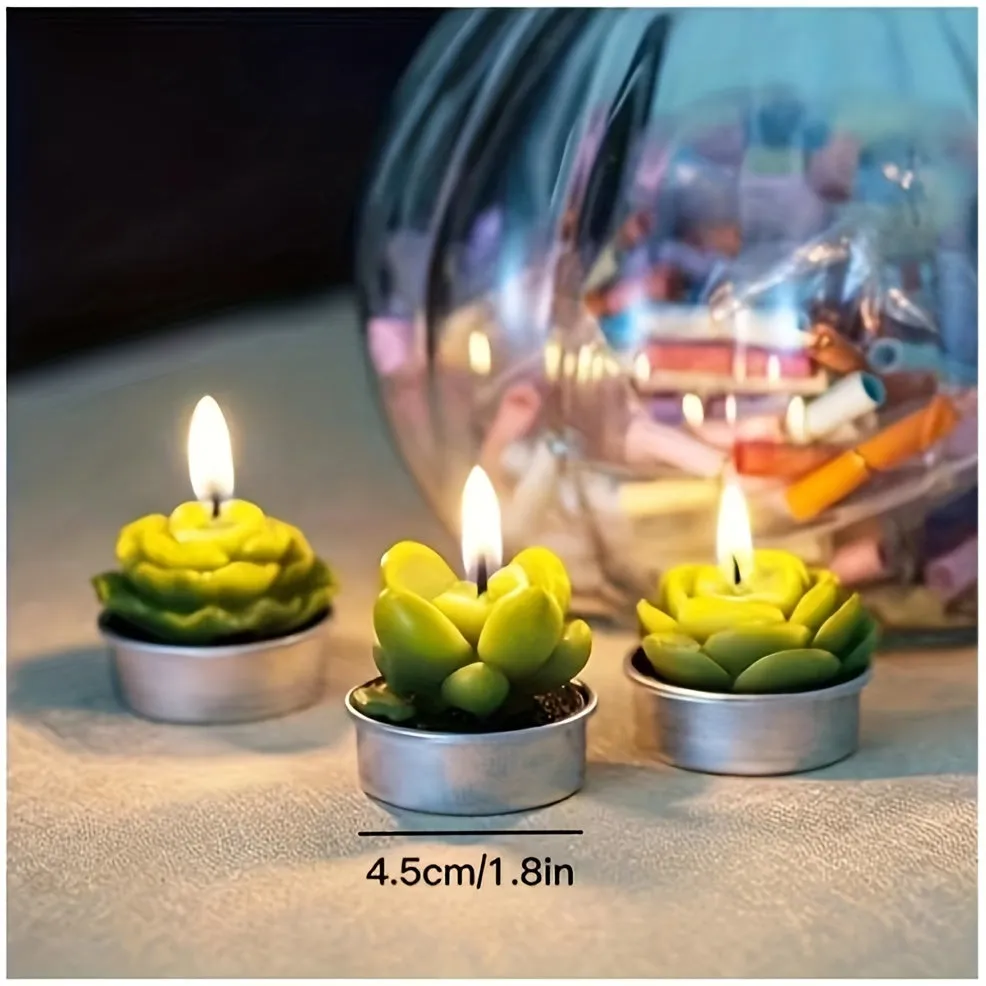 Stylish Cactus Tea Candle Set Perfect for Home Decoration and Gifting