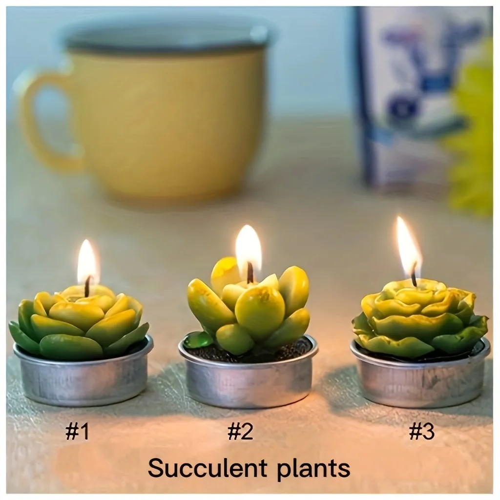 Stylish Cactus Tea Candle Set Perfect for Home Decoration and Gifting