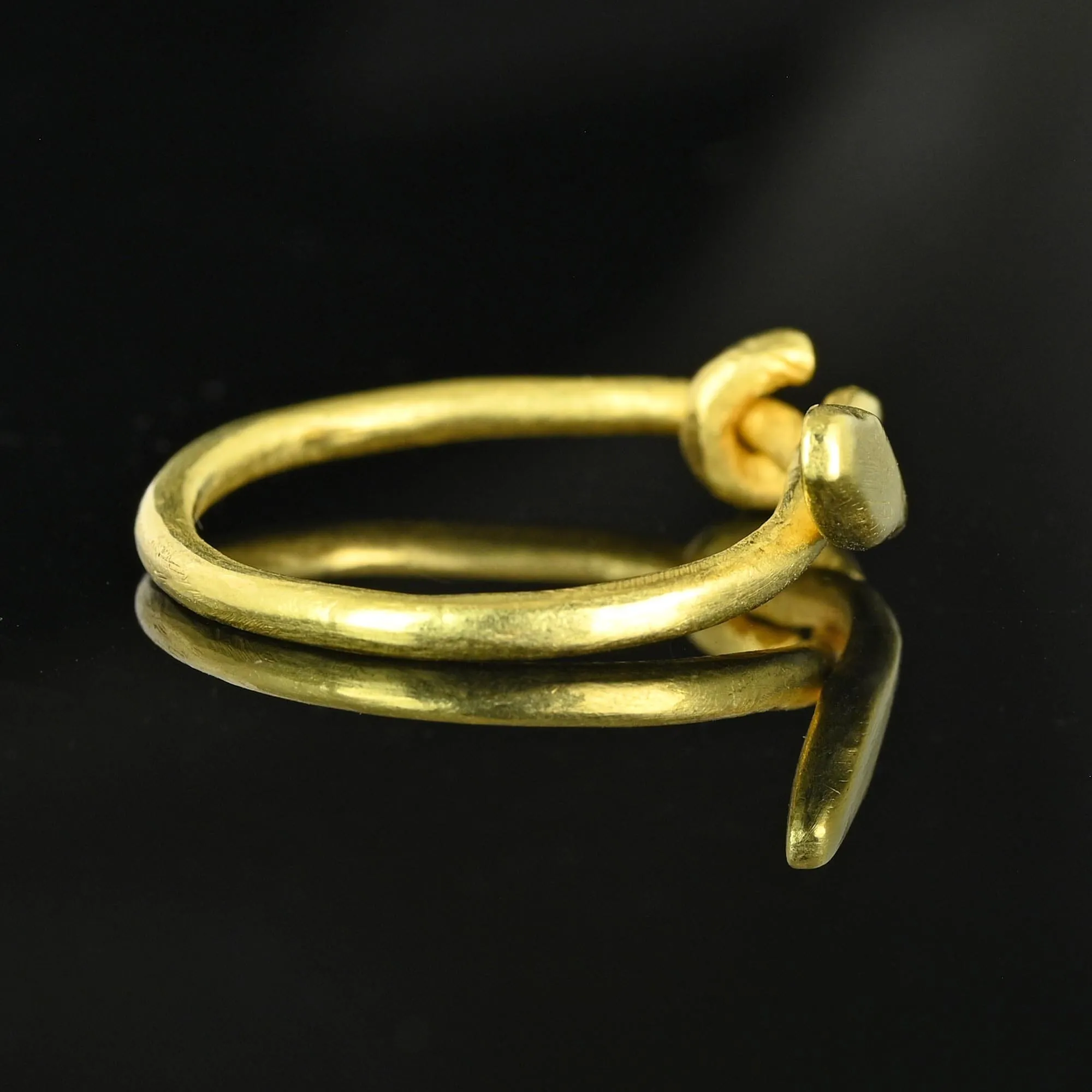 Superb Handmade 18K Gold Snake Ring Band, One of a Kind