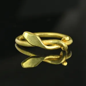 Superb Handmade 18K Gold Snake Ring Band, One of a Kind