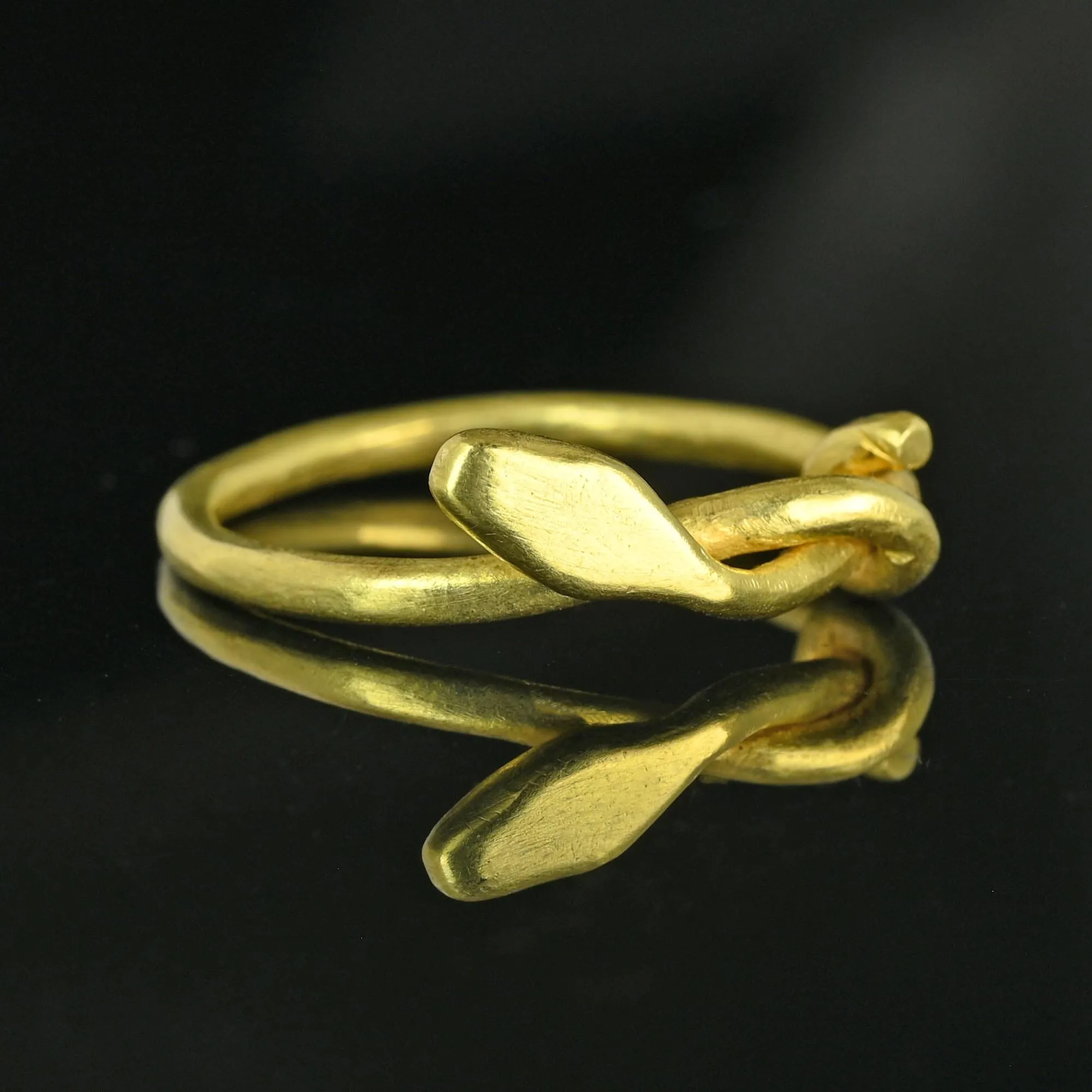 Superb Handmade 18K Gold Snake Ring Band, One of a Kind